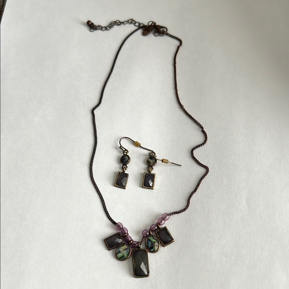 Elegant Purple and Gold Jewelry Set